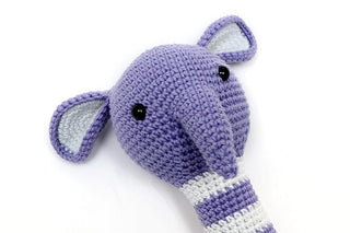 Cuddly Elephant Rattle Teether Ring: Adorable Crochet Toy for Kids