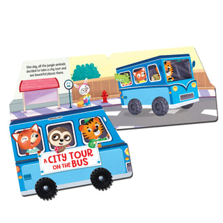 A City Tour on the Bus - A Shaped Picture Board book with Wheels