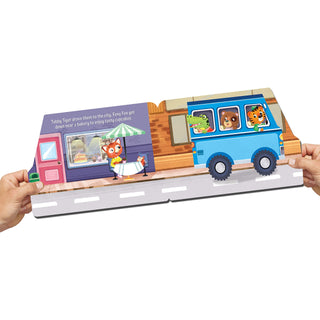 A City Tour on the Bus - A Shaped Picture Board book with Wheels