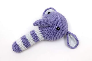 Cuddly Elephant Rattle Teether Ring: Adorable Crochet Toy for Kids