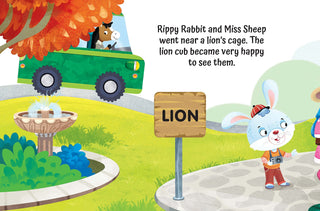 Zoo Safari on the Bus- A Shaped Picture Board book with Wheels