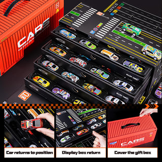 48pc Pull-Back Mini Racing Cars with Container for Kids