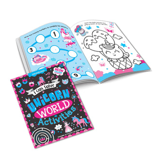 Unicorn World Activities – I Can Solve Activity Book for Kids Age 4- 8 Years | With Colouring Pages, Mazes, Dot-to-Dots