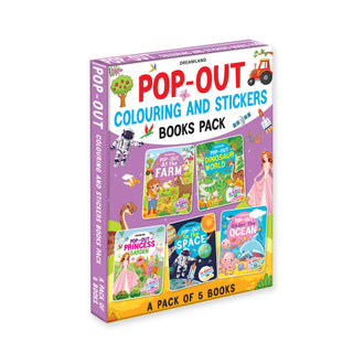 Pop- Out Books Pack- 5 Books : Fun Interactive & Activity cut out Book for Children