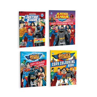 Justice League Copy Colouring and Activity Books Pack (A Pack of 4 Books)