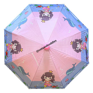 Premium Quality Printed Umbrella For Kids (Mermaid Whale)