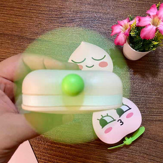 peach mini fan with mirror & light