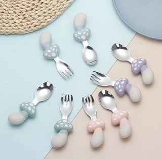 Mushroom Design Stainless Steel Spoon and Fork Set