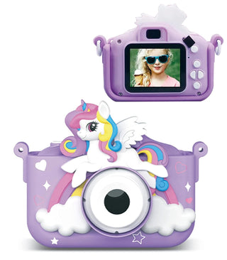 Unicorn -Themed Electronic Camera for Kids with Selfie Camera (Purple)