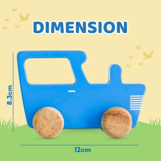 Cots and Cuddles Wooden Blue Tractor Toy for Kids