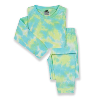 Unicorn Full Sleeves Tie and Dye Night Suit - Yellow, Blue & Green(Uk Size)