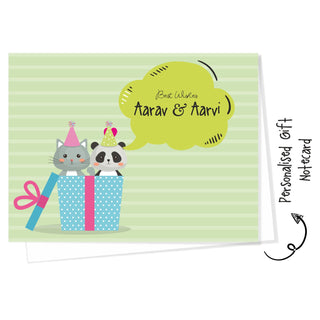 Personalised Gift Notecard - Cute Cat (18pcs) (PREPAID ONLY)