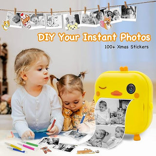 Kid-Friendly Duck-Theme Instant Capture and Print Camera