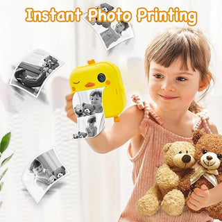 Kid-Friendly Duck-Theme Instant Capture and Print Camera