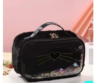 Cat Design Soft Fur Multipurpose Hand Bag