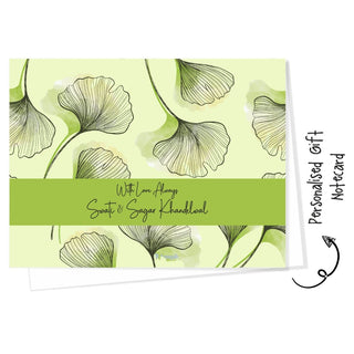 Personalised Gift Notecard - Green Leaf (18pcs) (PREPAID ONLY)