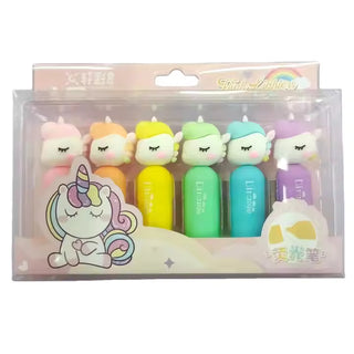 Unicorn Design Highlighter Pack of 6