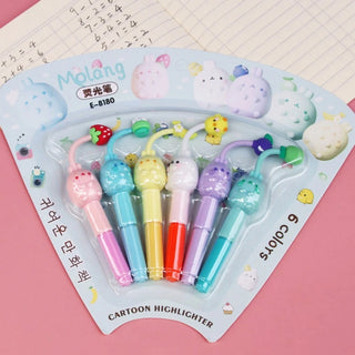 Cartoon Topper 6 Colours Highlighter