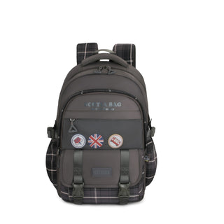 Dark Checks Backpack with Multiple Compartments, Pockets, and Side Bottle Holders: Stay Organized On-the-Go