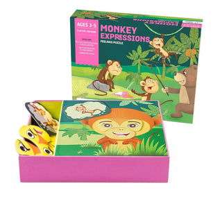 Monkey Expressions Feelings Puzzle for Kids