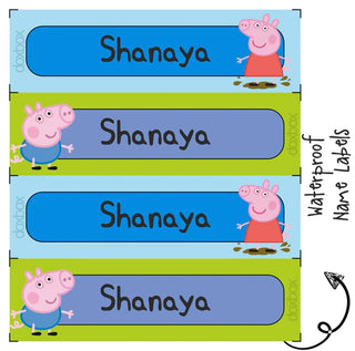 Waterproof Labels - PEPPA PIG - Pack of 88 labels - PREPAID ONLY