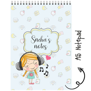 Personalised Notepad - Green Girl - (PREPAID ORDER)