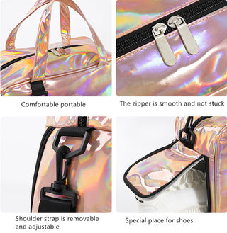 Illuminate Your Style: The Holographic Effect Bag with Shoe Pocket