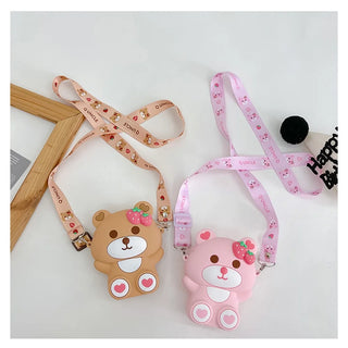 cute teddy sling bag for kids