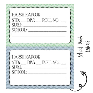 School Book Label - Zig Zag - Pack of 36 labels - PREPAID ONLY