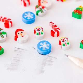 Christmas Themed Mini erasers in Transparent Ball