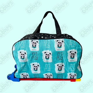 Cartoon-Themed Duffel Bag with Trolley For Kids (Panda)