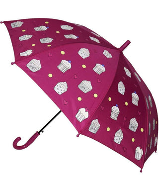 Color Changing Umbrella for Kids Magic Umbrella for Kids (Dark Pink Cupcake)