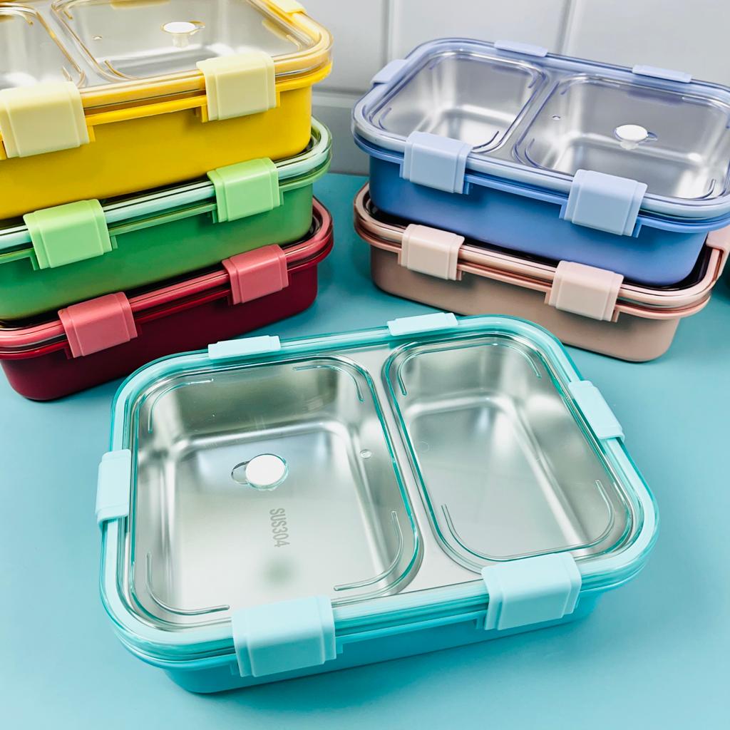 Leak-Proof 2-Compartment 800ml Lunch Box: Fresh, Portable, and Conveni ...