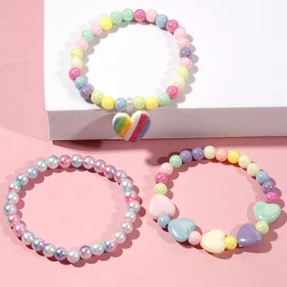 Korean Design Cute Acrylic Bead Bracelet Set for Kids (3pc)