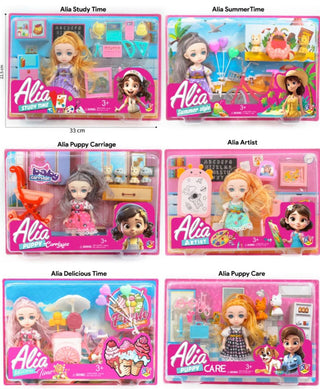 Alia Doll with 5 Different Scenarios and Accessories (Pack of 1 Scenarios)