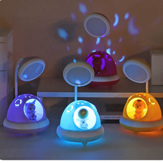 Cartoon Animal in UFO Design Table Desk LED Lamp