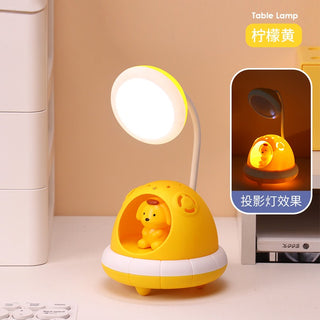 Cartoon Animal in UFO Design Table Desk LED Lamp