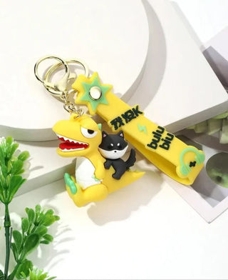 Premium Quality 3D Cute Astro & Dino  Keychain for Kids Pack of 2 (Random Color)