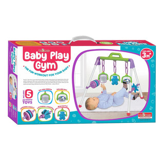 Easy Assembly Baby Play Gym with 5 Activity Toys for Infant Babies