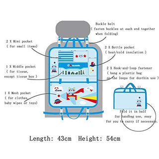 Baby Cartoon Car Seat Organizer (Blue)