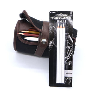 White Charcoal Pencil Set: (3 Pieces)