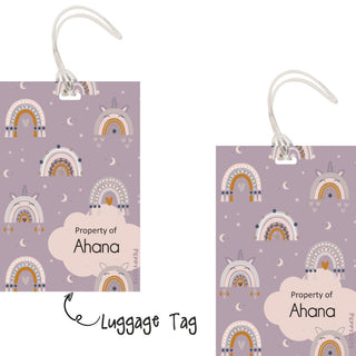 Luggage Tags - Boho Rainbow - Pack of 2 Tags - PREPAID ONLY