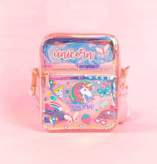 Holographic Sling Bag: A Magical Fusion of Pink Unicorn Themes