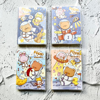 Cute A7 Kawaii Space Bear Cartoon Printed Mini Pocket Diary (Random Design)