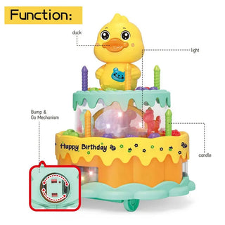 Duck Rotating Musical Birthday Cake Toy