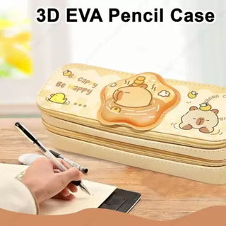 Capybara Double Layer Pencil Pouch for Kids