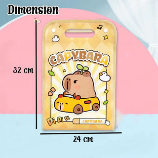 Capybara Portable A4 Cute File Folder Bag with 12 Layers