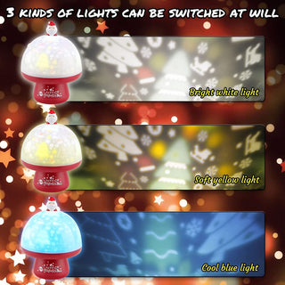 Christmas-Theme 3 in 1 Night Light Projector Lamp