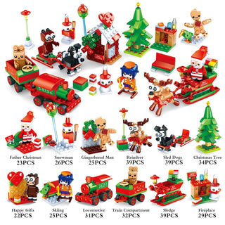 Christmas theme Mini Bricks Set (Random Design) (Pack of 1)