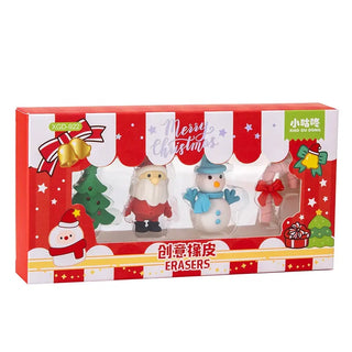 Christmas-Themed 3D Erasers for Kids (Pack of 4)